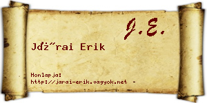 Járai Erik névjegykártya